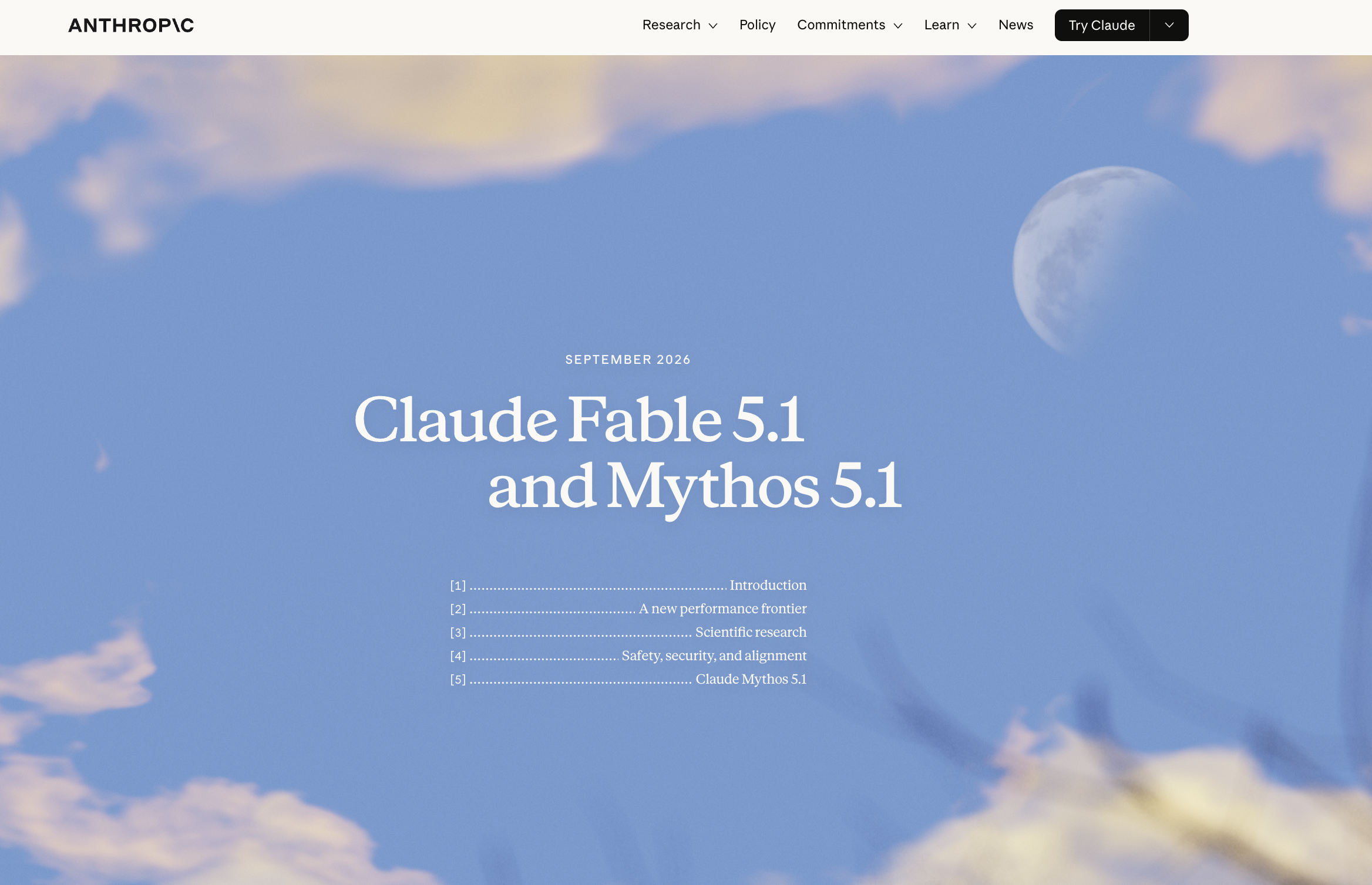 Anthropic official blog announcing Claude Fable 5.1 and Mythos 5.1